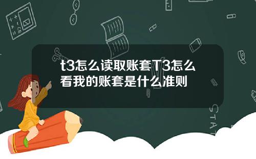 t3怎么读取账套T3怎么看我的账套是什么准则