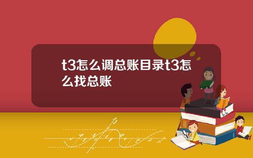 t3怎么调总账目录t3怎么找总账