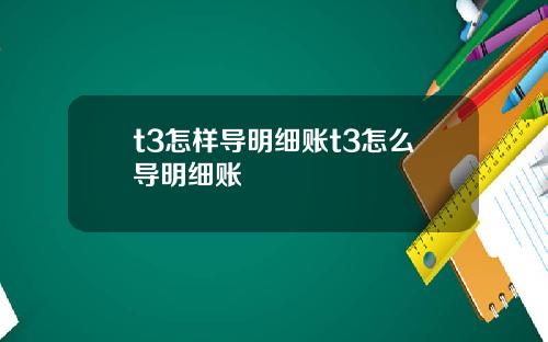 t3怎样导明细账t3怎么导明细账