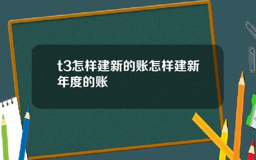 t3怎样建新的账怎样建新年度的账