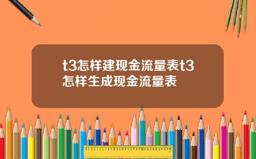 t3怎样建现金流量表t3怎样生成现金流量表