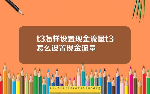 t3怎样设置现金流量t3怎么设置现金流量
