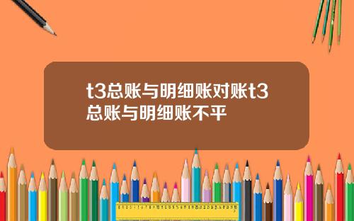t3总账与明细账对账t3总账与明细账不平