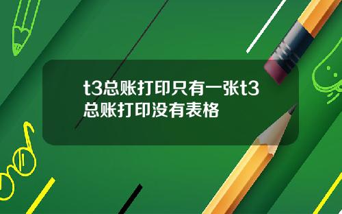 t3总账打印只有一张t3总账打印没有表格