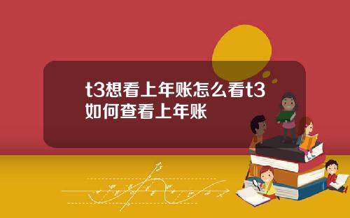 t3想看上年账怎么看t3如何查看上年账