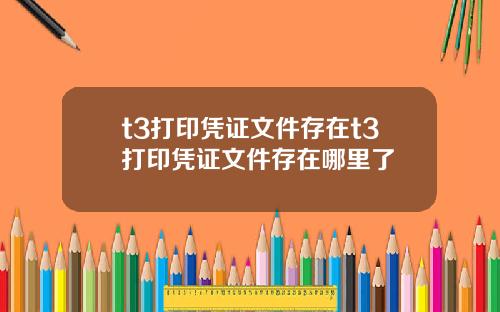 t3打印凭证文件存在t3打印凭证文件存在哪里了