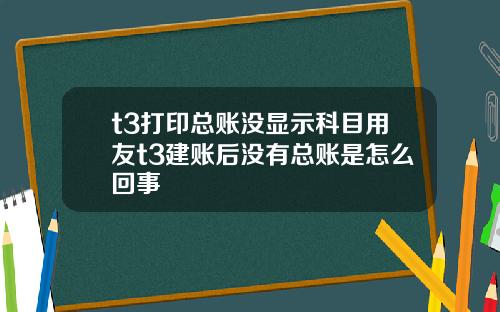 t3打印总账没显示科目用友t3建账后没有总账是怎么回事