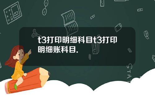 t3打印明细科目t3打印明细账科目.