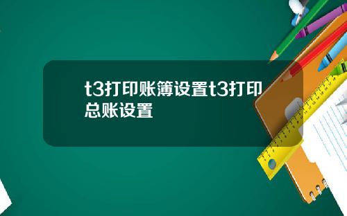 t3打印账簿设置t3打印总账设置