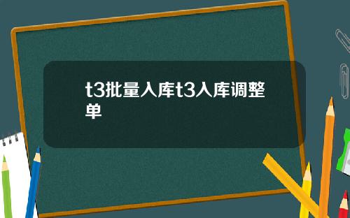 t3批量入库t3入库调整单