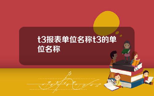 t3报表单位名称t3的单位名称
