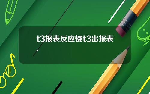 t3报表反应慢t3出报表.