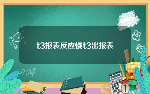 t3报表反应慢t3出报表