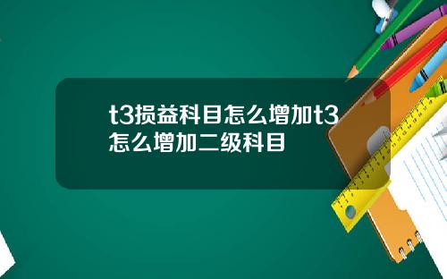 t3损益科目怎么增加t3怎么增加二级科目
