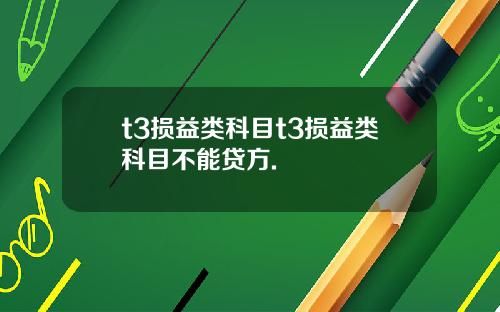 t3损益类科目t3损益类科目不能贷方.