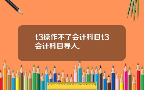 t3操作不了会计科目t3会计科目导入.