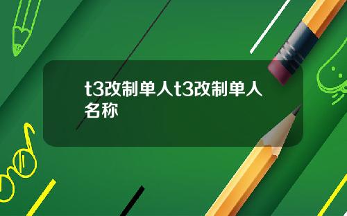 t3改制单人t3改制单人名称