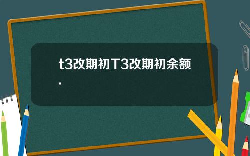 t3改期初T3改期初余额.