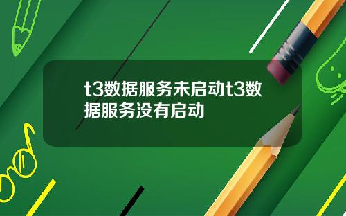 t3数据服务未启动t3数据服务没有启动