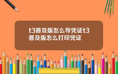 t3普及版怎么导凭证t3普及版怎么打印凭证