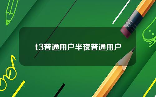 t3普通用户半夜普通用户