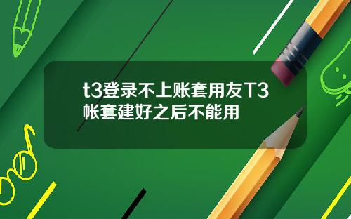 t3登录不上账套用友T3帐套建好之后不能用