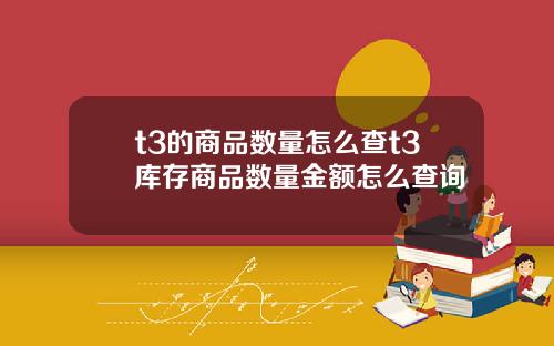 t3的商品数量怎么查t3库存商品数量金额怎么查询