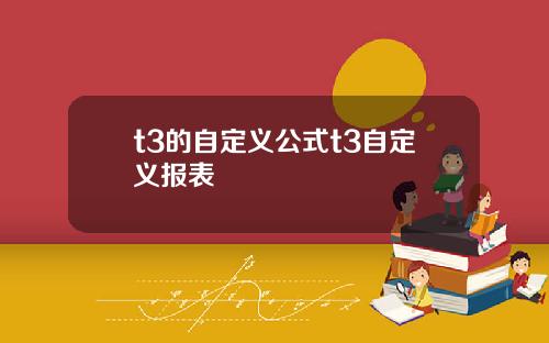 t3的自定义公式t3自定义报表