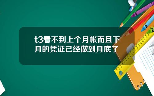 t3看不到上个月帐而且下月的凭证已经做到月底了