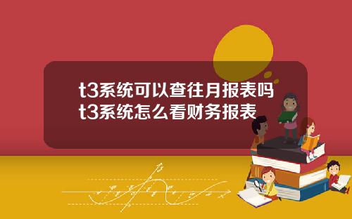t3系统可以查往月报表吗t3系统怎么看财务报表