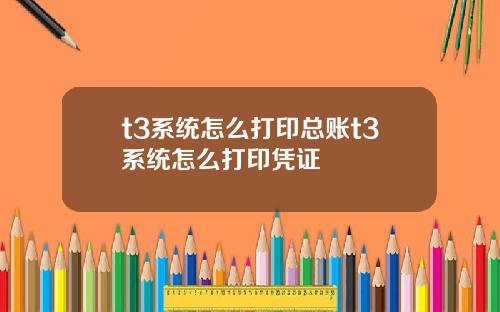 t3系统怎么打印总账t3系统怎么打印凭证