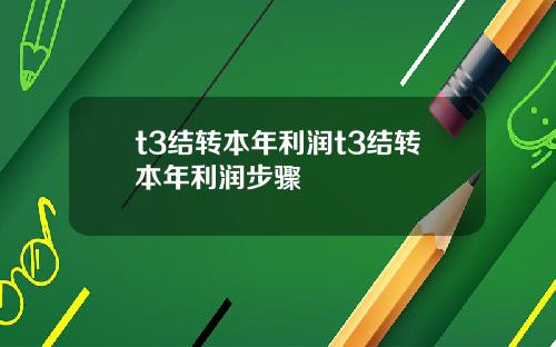 t3结转本年利润t3结转本年利润步骤