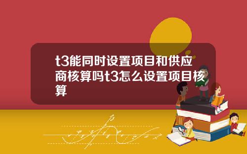 t3能同时设置项目和供应商核算吗t3怎么设置项目核算