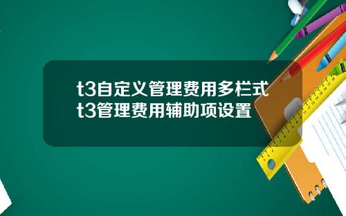 t3自定义管理费用多栏式t3管理费用辅助项设置