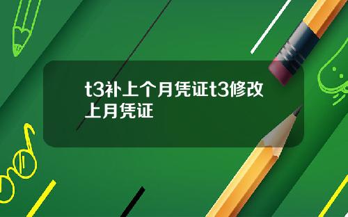 t3补上个月凭证t3修改上月凭证