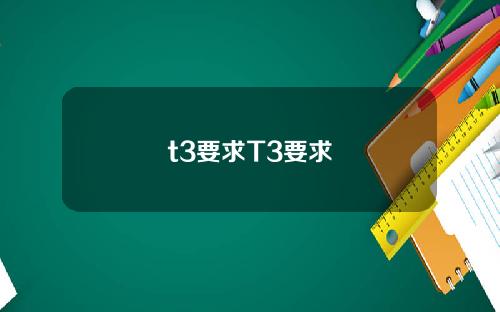 t3要求T3要求