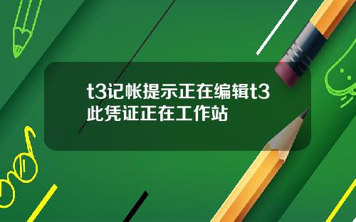 t3记帐提示正在编辑t3此凭证正在工作站