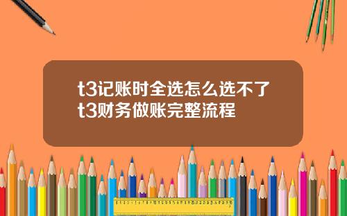 t3记账时全选怎么选不了t3财务做账完整流程
