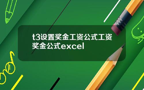 t3设置奖金工资公式工资奖金公式excel