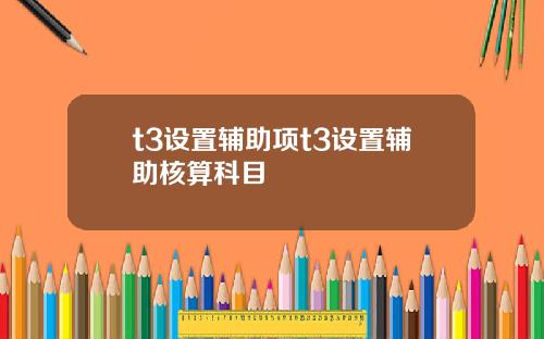 t3设置辅助项t3设置辅助核算科目