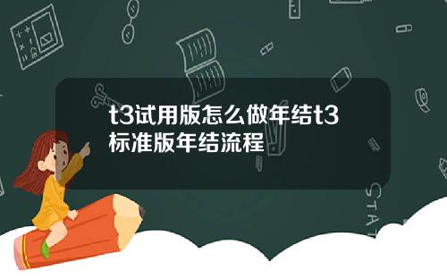 t3试用版怎么做年结t3标准版年结流程