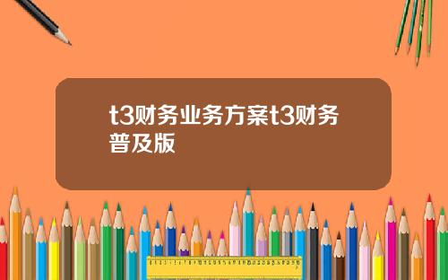 t3财务业务方案t3财务普及版