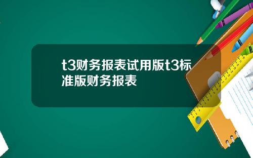 t3财务报表试用版t3标准版财务报表