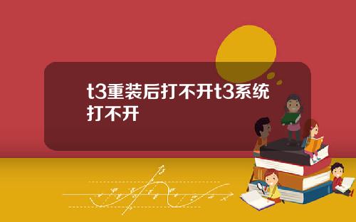 t3重装后打不开t3系统打不开