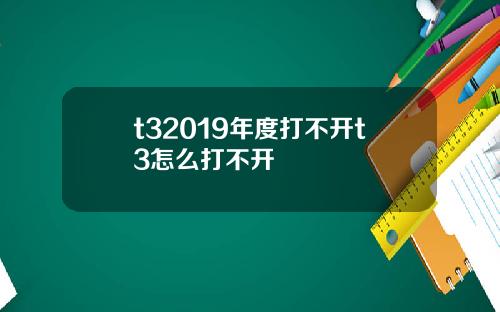 t32019年度打不开t3怎么打不开