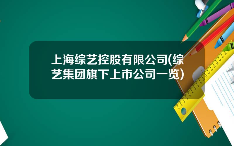 上海综艺控股有限公司(综艺集团旗下上市公司一览)