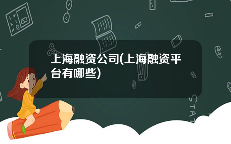 上海融资公司(上海融资平台有哪些)