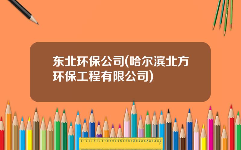 东北环保公司(哈尔滨北方环保工程有限公司)