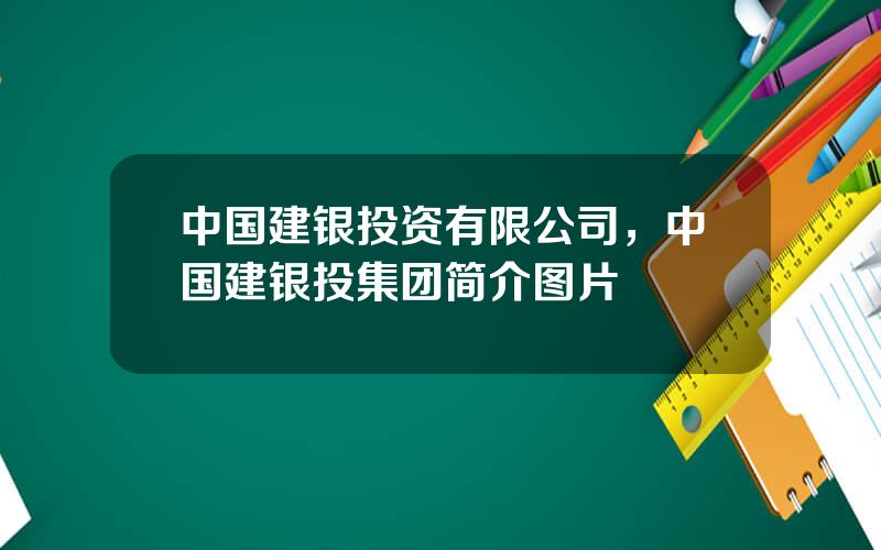 中国建银投资有限公司，中国建银投集团简介图片
