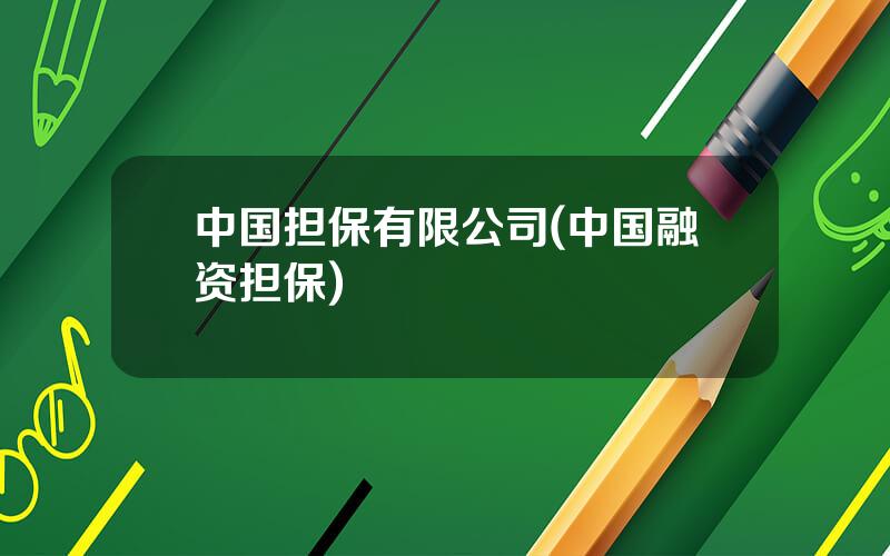 中国担保有限公司(中国融资担保)